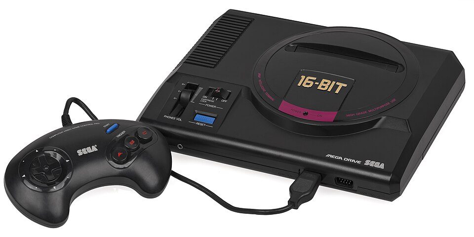 Sega Mega Drive japonesa con su mando